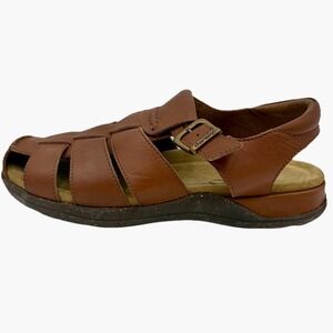 Dansko Brown Leather Fisherman Sandals Men EU44 US11 Buckle Arch Support Comfort